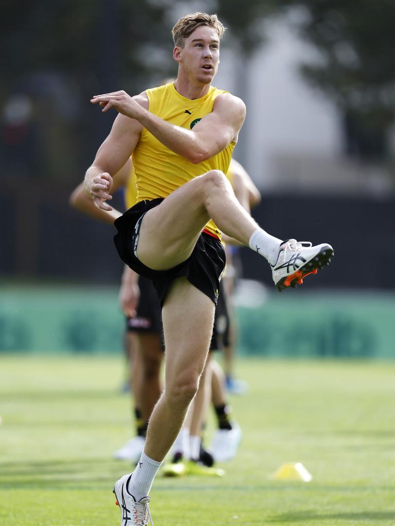 Tom Lynch at Richmond training on Saturday. Picture: Michael Klein