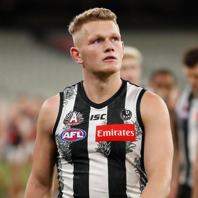 Adam Treloar played 94 games for Collingwood. (Photo by Michael Willson/AFL Photos via Getty Images)