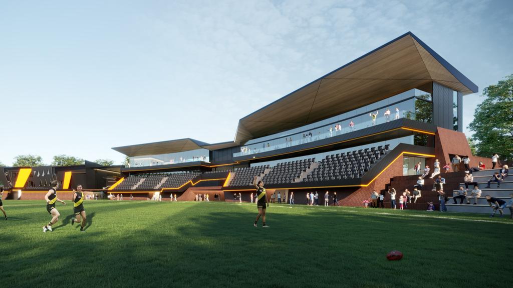 A render of the proposed Punt Road Oval redevelopment. Picture: Supplied