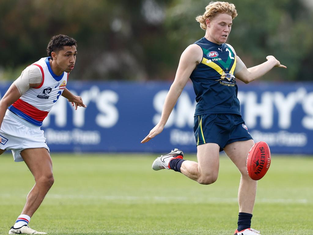 Levi Ashcroft was prolific through the midfield for the AFL Academy side on Saturday. Picture: Getty Images.
