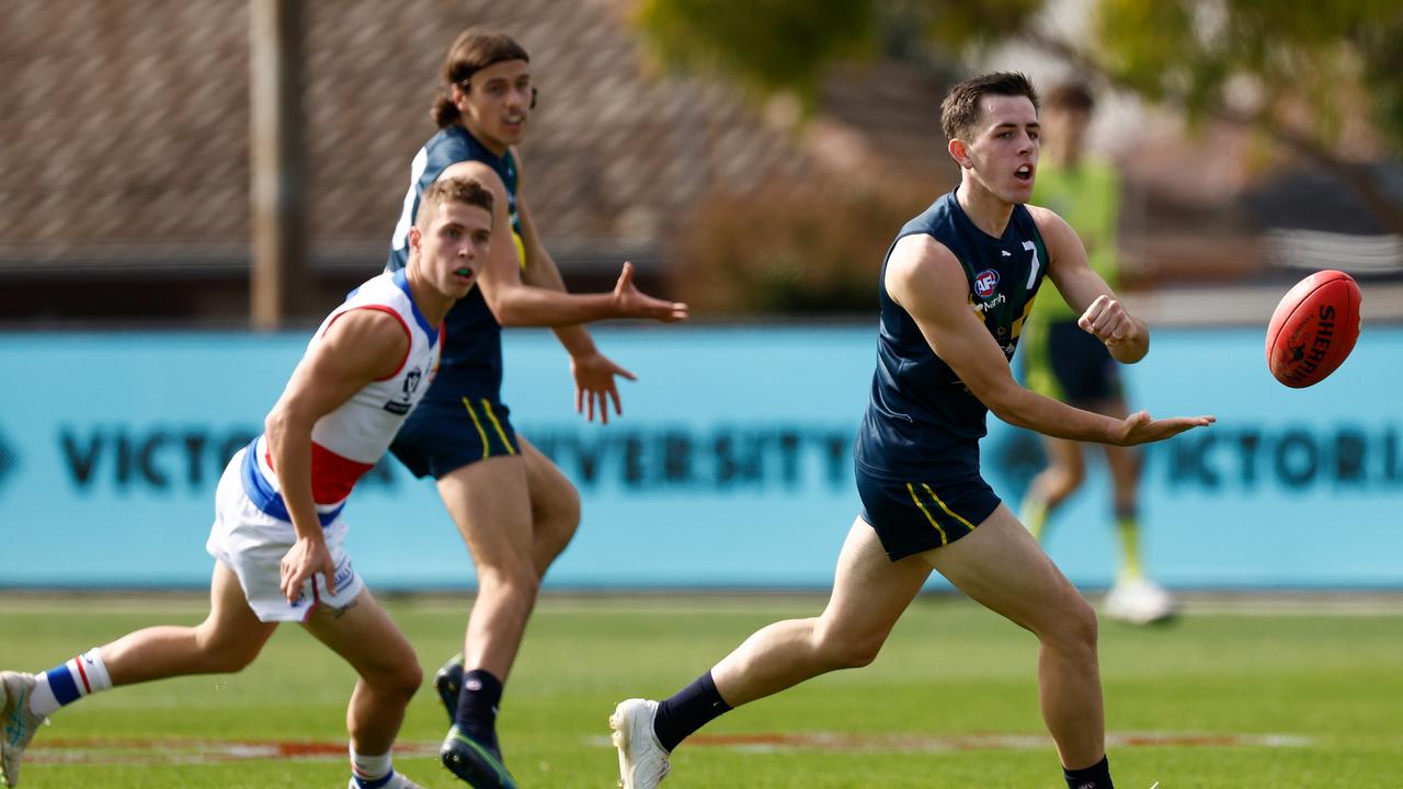 Xavier Lindsay played down back on a tough day for the AFL Academy side. Picture: Getty Images