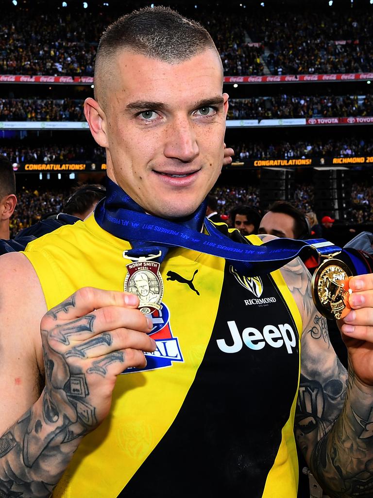 Martin with his premiership and Norm Smith medals in 2017.