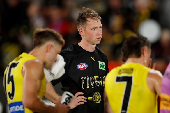 Tigers co-captain Dylan Grimes is expecting to complete a full pre-season, having had hamstring surgery late in the 2022 campaign.